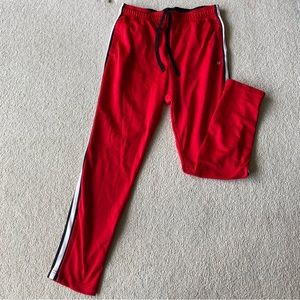 red sweat jogger pants